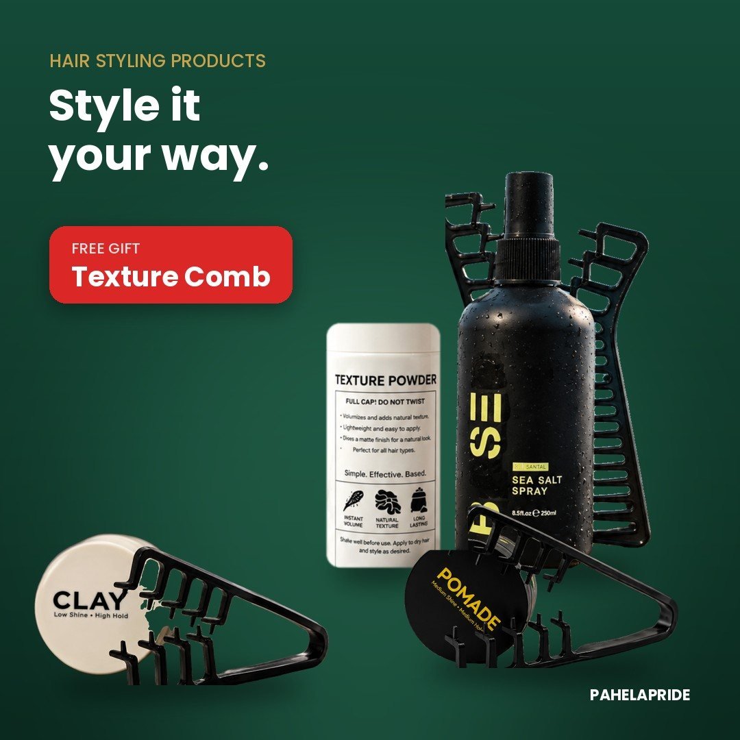 Hair styling products with FREE texture comb
