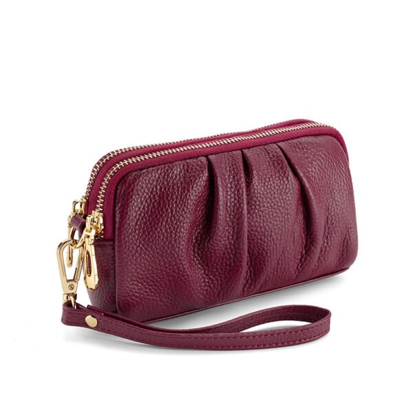 New leather clutch bag feminine large-capacity handbag double-layer zipper top layer cowhide versatile women's wallet - Image 11