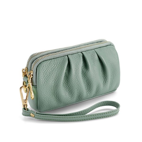 New leather clutch bag feminine large-capacity handbag double-layer zipper top layer cowhide versatile women's wallet - Image 9
