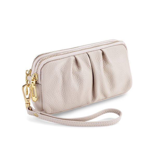 New leather clutch bag feminine large-capacity handbag double-layer zipper top layer cowhide versatile women's wallet - Image 8