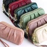 New leather clutch bag feminine large-capacity handbag double-layer zipper top layer cowhide versatile women's wallet