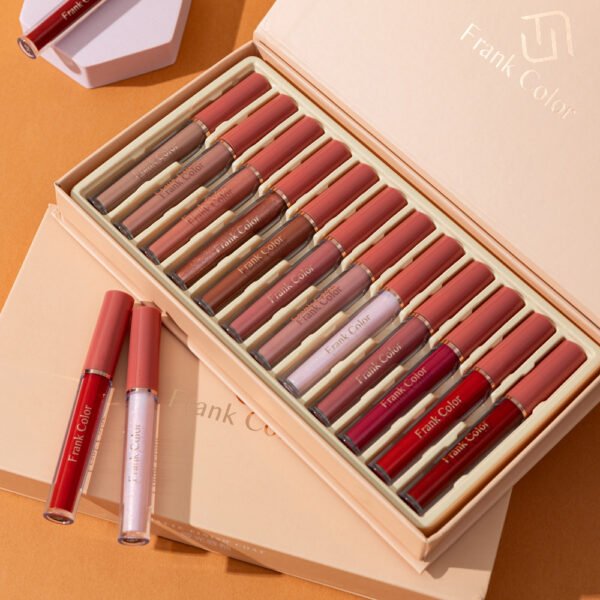 Frank Color Non-Stick Cup Lip Stain Set Matte 12 piece Full Box.