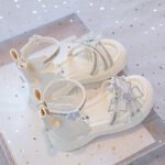 Girls Sandals 2024 Summer New Kids Princess Shoes Baby Non Slip Girls Crystal Shoes Summer Beach Sandals