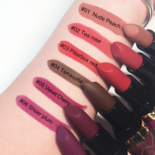 Pack of six Mirsist matte lipsticks are not easy to fade, matte and do not change color, and the long-lasting lipstick set