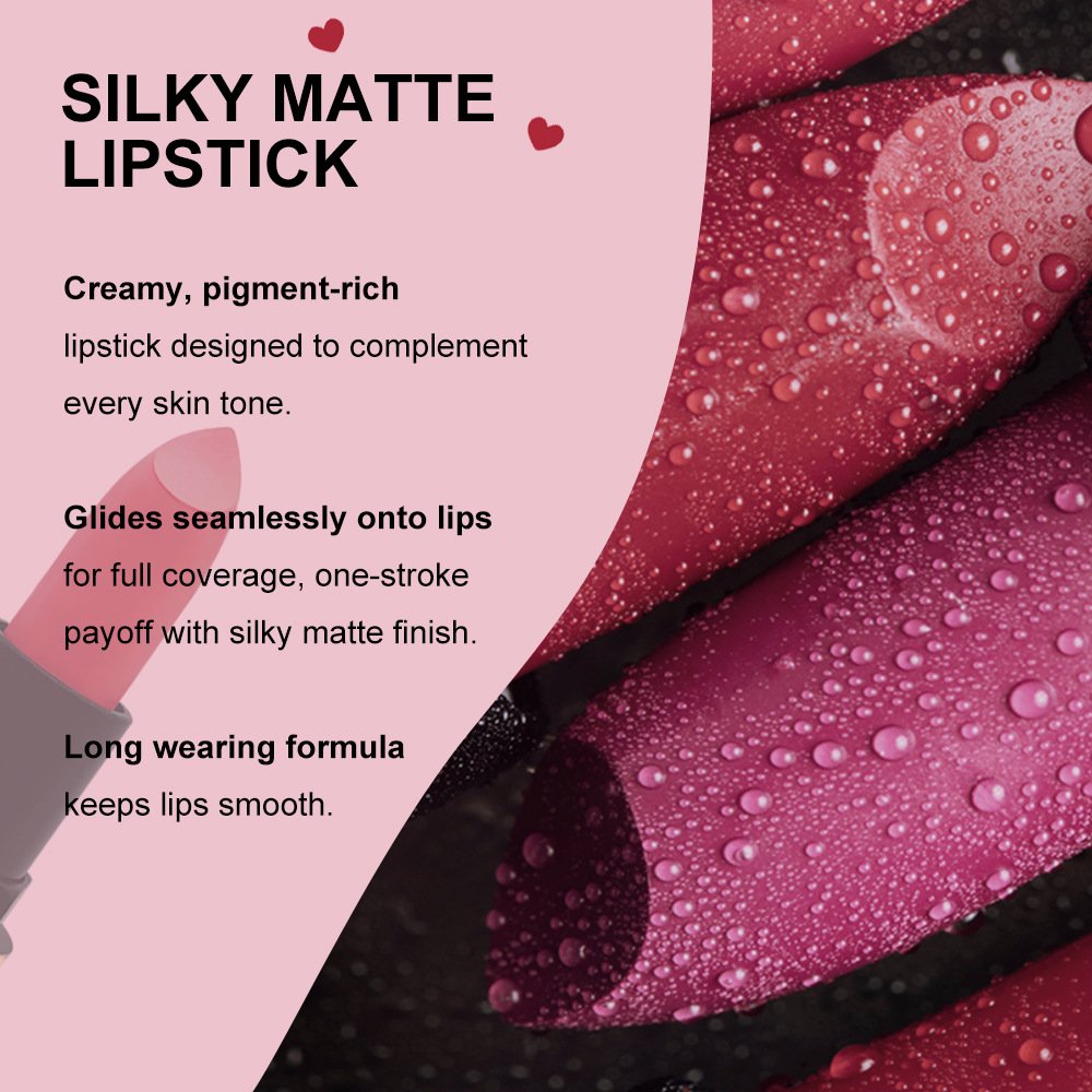 主图-4 Pack of six Mirsist matte lipsticks are not easy to fade, matte and do not change color, and the long-lasting lipstick set - Image 9