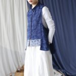 2463 Ximo original cotton and linen autumn literature retro loose women's vest stand-up collar jacquard horse clip vest