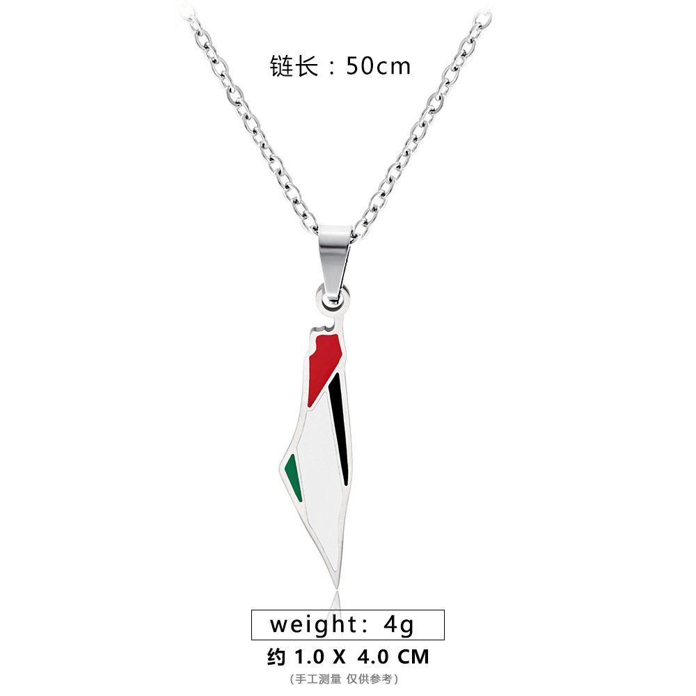 XL008-A 新异形项链【银】 Palestine necklace stainless steel - Image 24