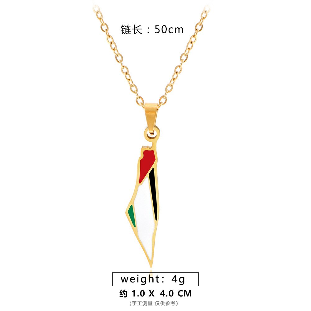 XL008-B 新异形项链【金】 Palestine necklace stainless steel - Image 23