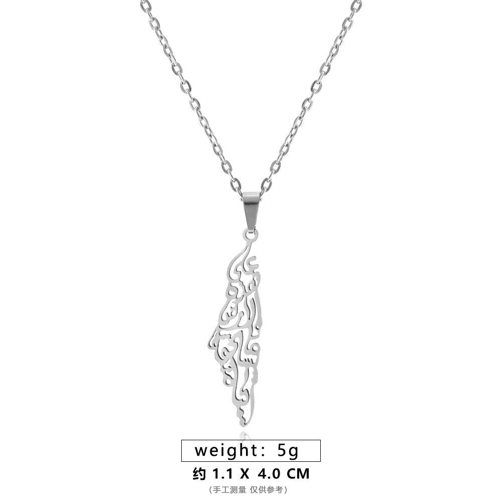 XL019-A 钛钢小花项链【银】 Palestine necklace stainless steel - Image 12
