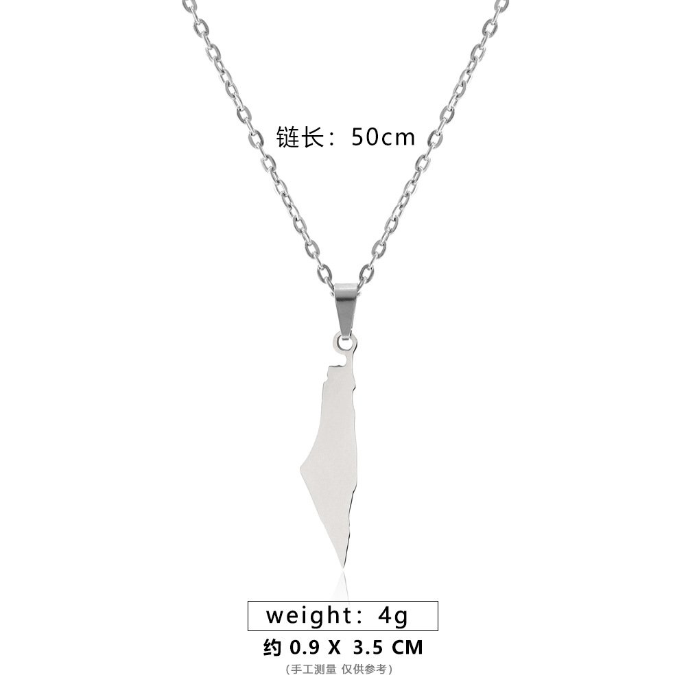 XL020-A 钛钢纯光面项链【银】 Palestine necklace stainless steel - Image 10