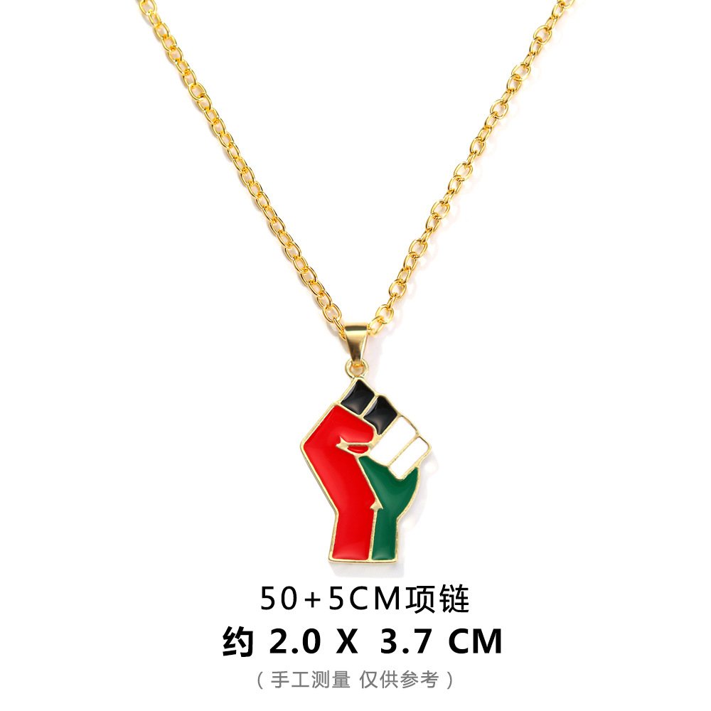 XL096-A 拳头项链【金】 Palestine necklace stainless steel - Image 8