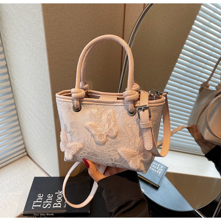 pink Embroidery fashion versatile bucket bag versatile crossbody bag - Image 11