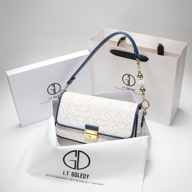 主图-1 Hong Kong IT GDLEDY Niche Design Transfer Bead Pleated Armpit Bag Women's