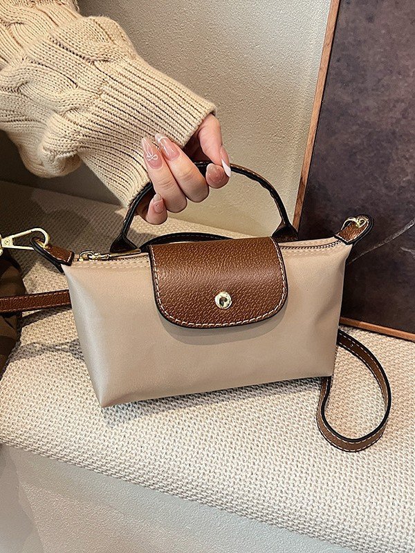 主图-2 Retro fashion versatile women's bags, one-shoulder, cross-body hand-carrying, high-end nylon dumpling bags