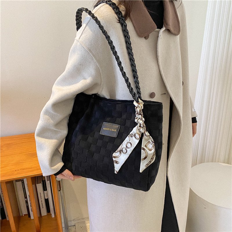 主图-4 New large-capacity bag women's casual foreign style canvas shoulder bag - Image 7