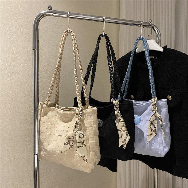 主图-5 New large-capacity bag women's casual foreign style canvas shoulder bag - Image 6