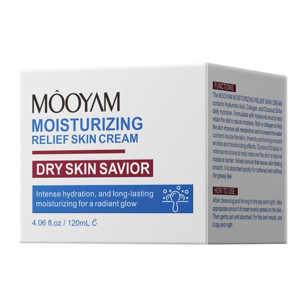 MOOYAM Moisturizing Skin Cream, Hyaluronic Acid, Collagen Moisturizer, Hydrating Face Cream, Coconut Oil Moisturizer, 120mL - Image 4