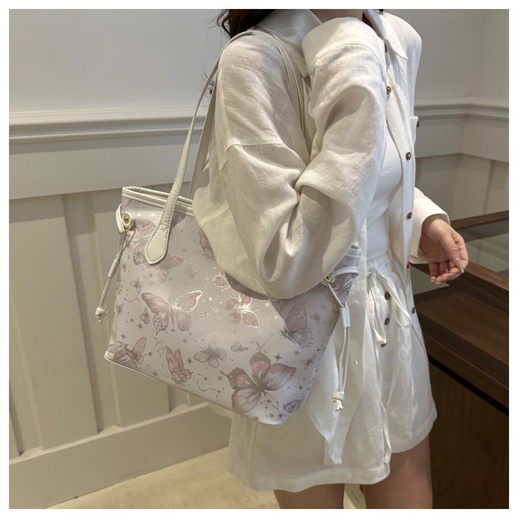 详情-17 Butterfly big bag women's new high-end large-capacity tote bag casual temperament shoulder bag - Image 3