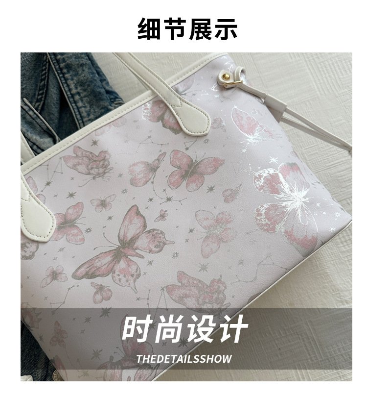 详情-5 Butterfly big bag women's new high-end large-capacity tote bag casual temperament shoulder bag - Image 9