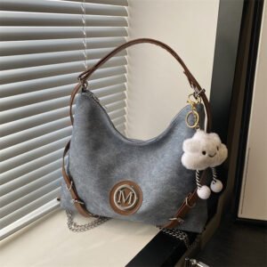 Casual commuting large capacity bag women's new chain contrast backpack shoulder crossbody tote bag