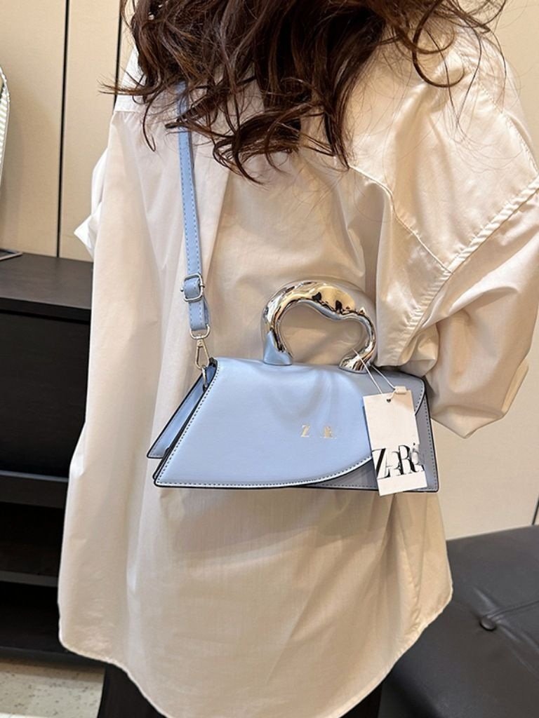 主图-3 ZARA Women's 2023 High-End Niche Design Small Square Crossbody Bag - Image 10
