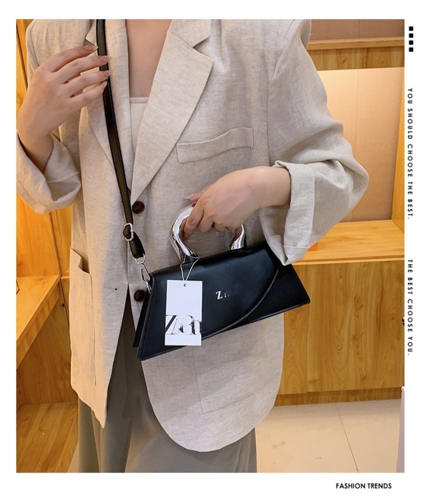 详情-1 ZARA Women's 2023 High-End Niche Design Small Square Crossbody Bag - Image 8