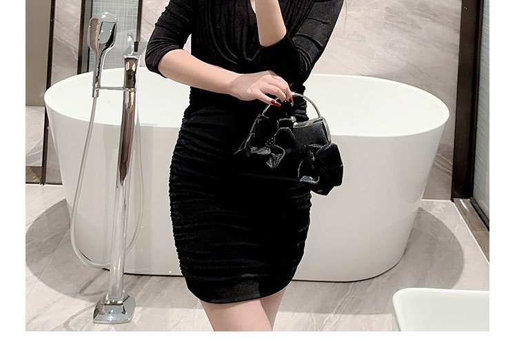 详情-26 Elegant White Floral Satin Evening Clutch Bag - Image 3