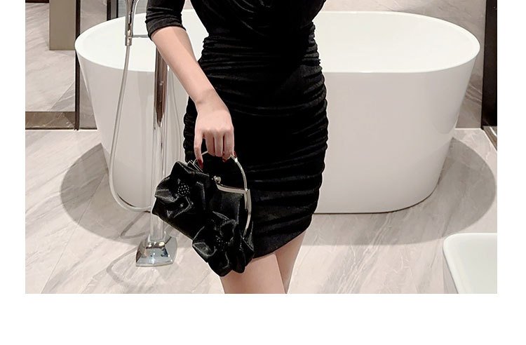 详情-28 Elegant White Floral Satin Evening Clutch Bag - Image 2