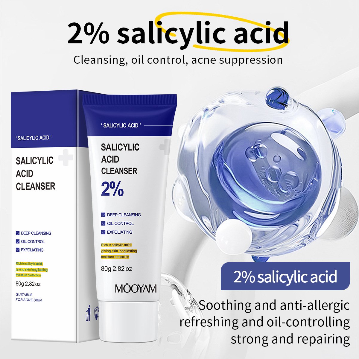 主图-3 Mooyam Salicylic Acid + B5 Purifying Cleanser - Image 6