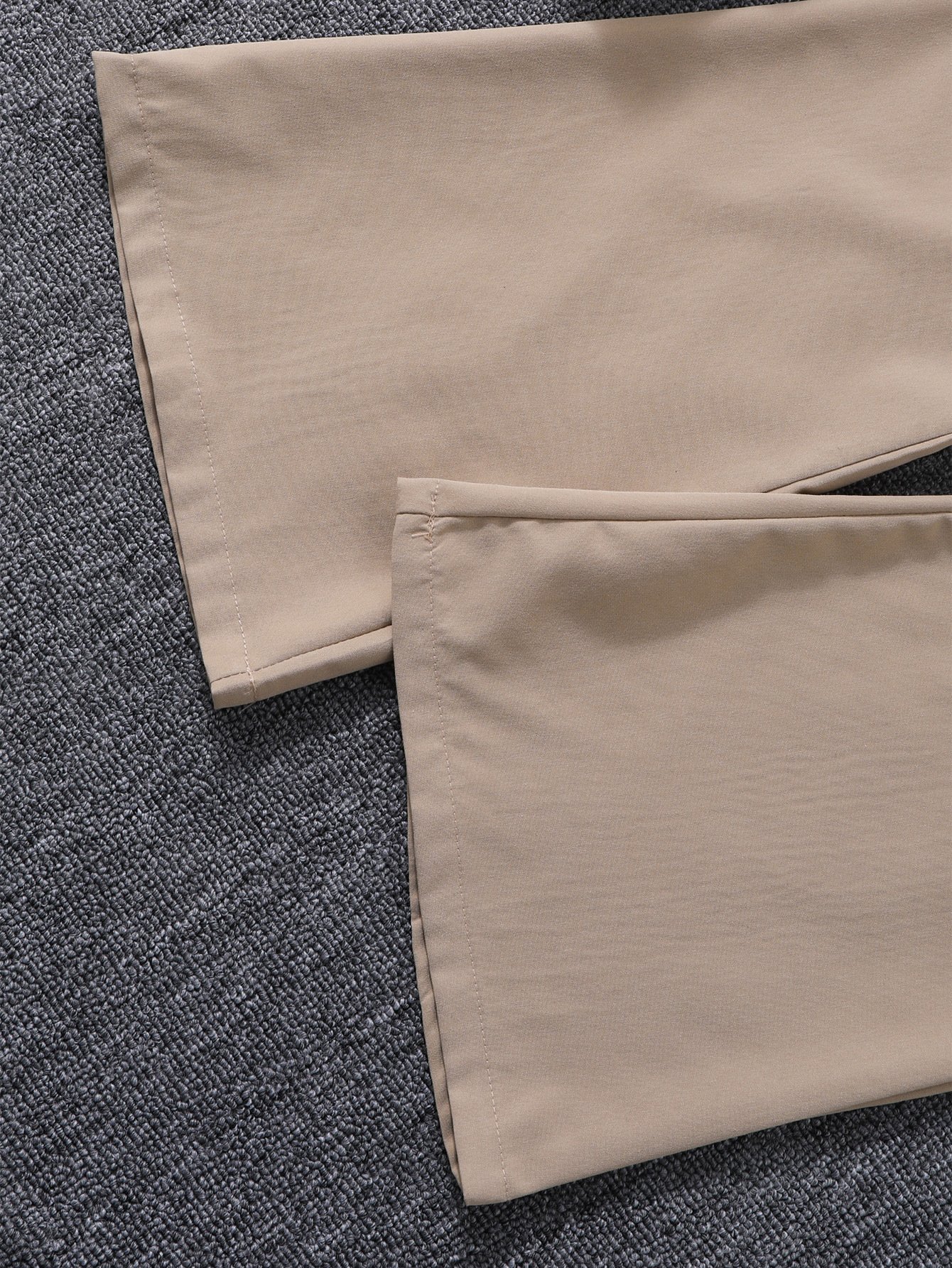 主图-5 Summer Contrast Lapel Puff Sleeve Set | Effortless Elegance – Puff Sleeve Top + Flared Pants Co-Ord - Image 5