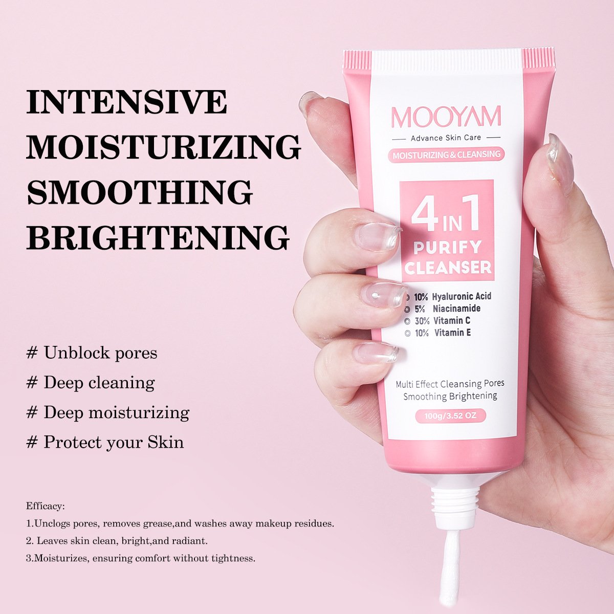 主图-5 MOOYAM 4-in-1 Miracle Facial Cleanser - Image 4