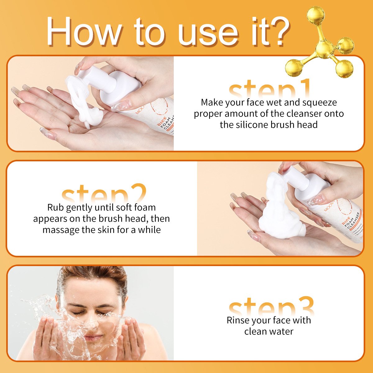 主图-5 Mooyam Rice Brightening Foam Cleanser - Image 5