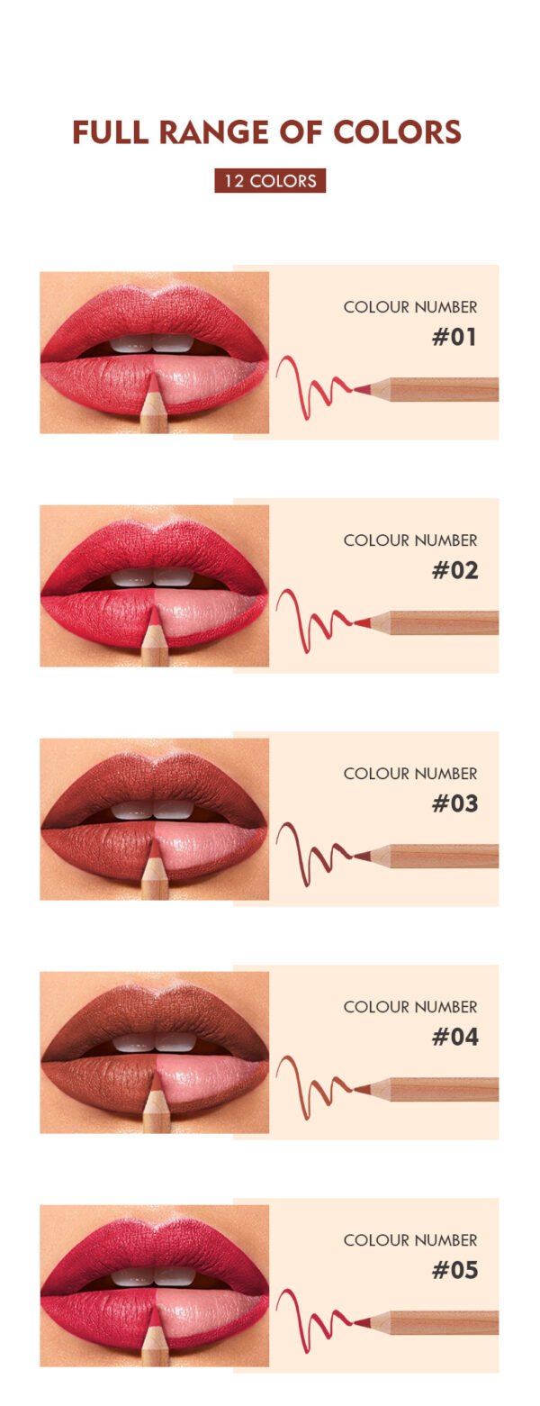 PUDAIER 12-Color Matte Lipstick & Liner Set - Image 4