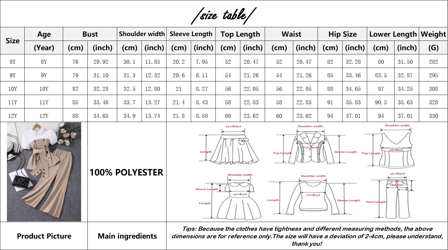 详情-2 Summer Contrast Lapel Puff Sleeve Set | Effortless Elegance – Puff Sleeve Top + Flared Pants Co-Ord - Image 9