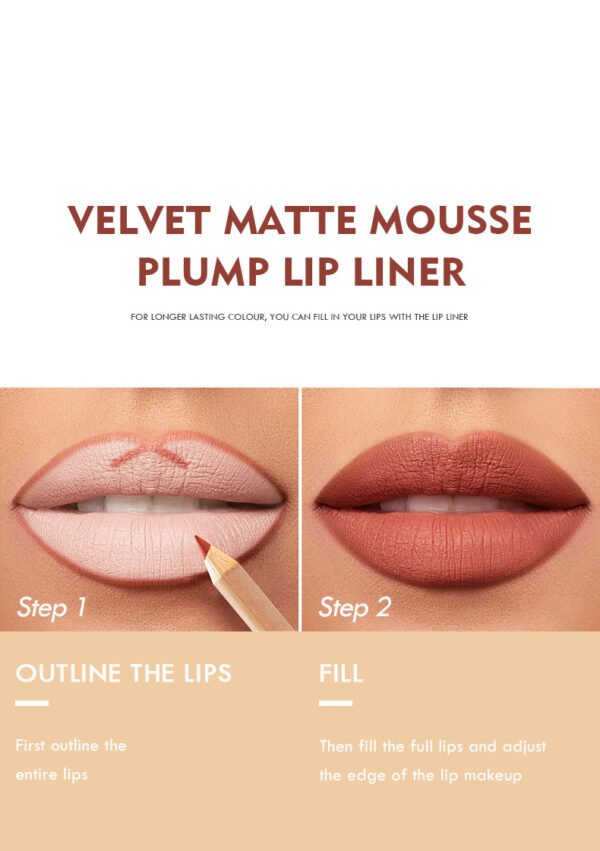 PUDAIER 12-Color Matte Lipstick & Liner Set - Image 12