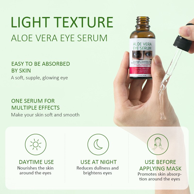 Aloe Vera Eye Serum – Anti-Wrinkle, Dark Circle & Eye Bag Care ...
