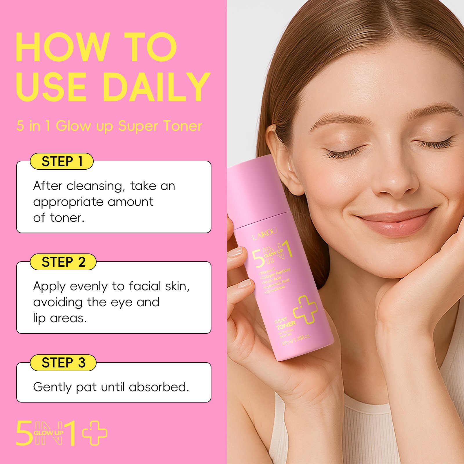 laikou 5 in 1 glowing toner – 100ml laikou 5 in 1 glowing toner – 100ml