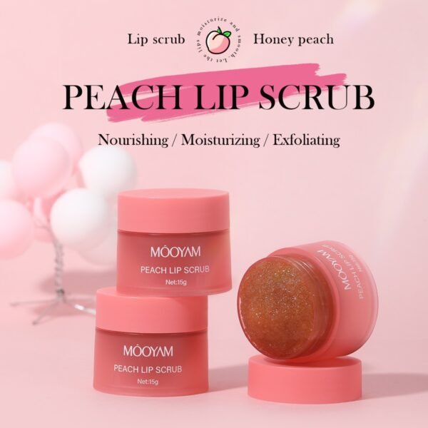MOOYAM Peach Lip Scrub – Soft, Sweet & Smooth Lips