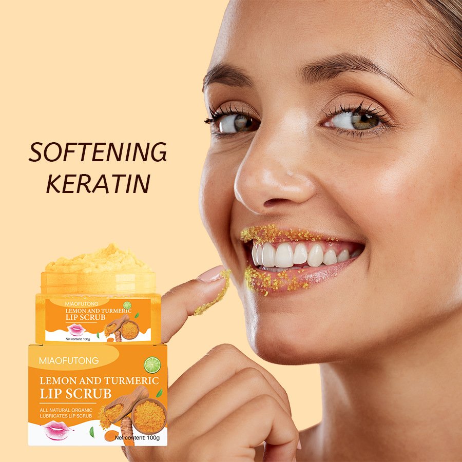 miaofutong lemon & turmeric lip scrub (100g) miaofutong lemon & turmeric lip scrub (100g)