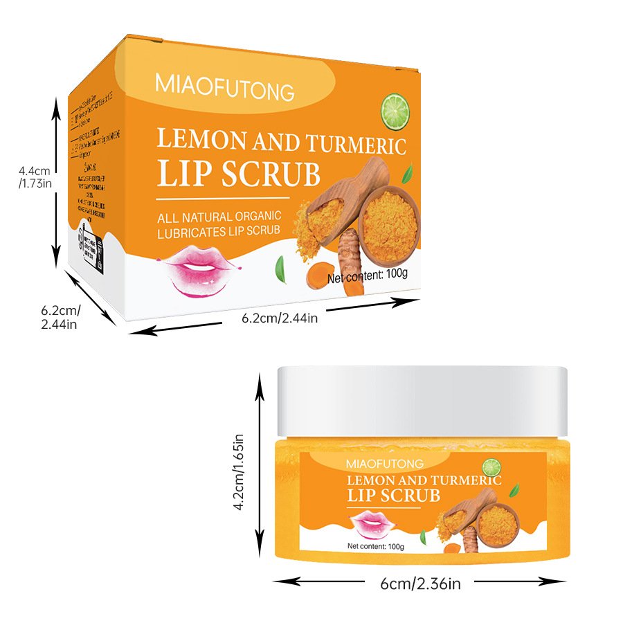 miaofutong lemon & turmeric lip scrub (100g) miaofutong lemon & turmeric lip scrub (100g)