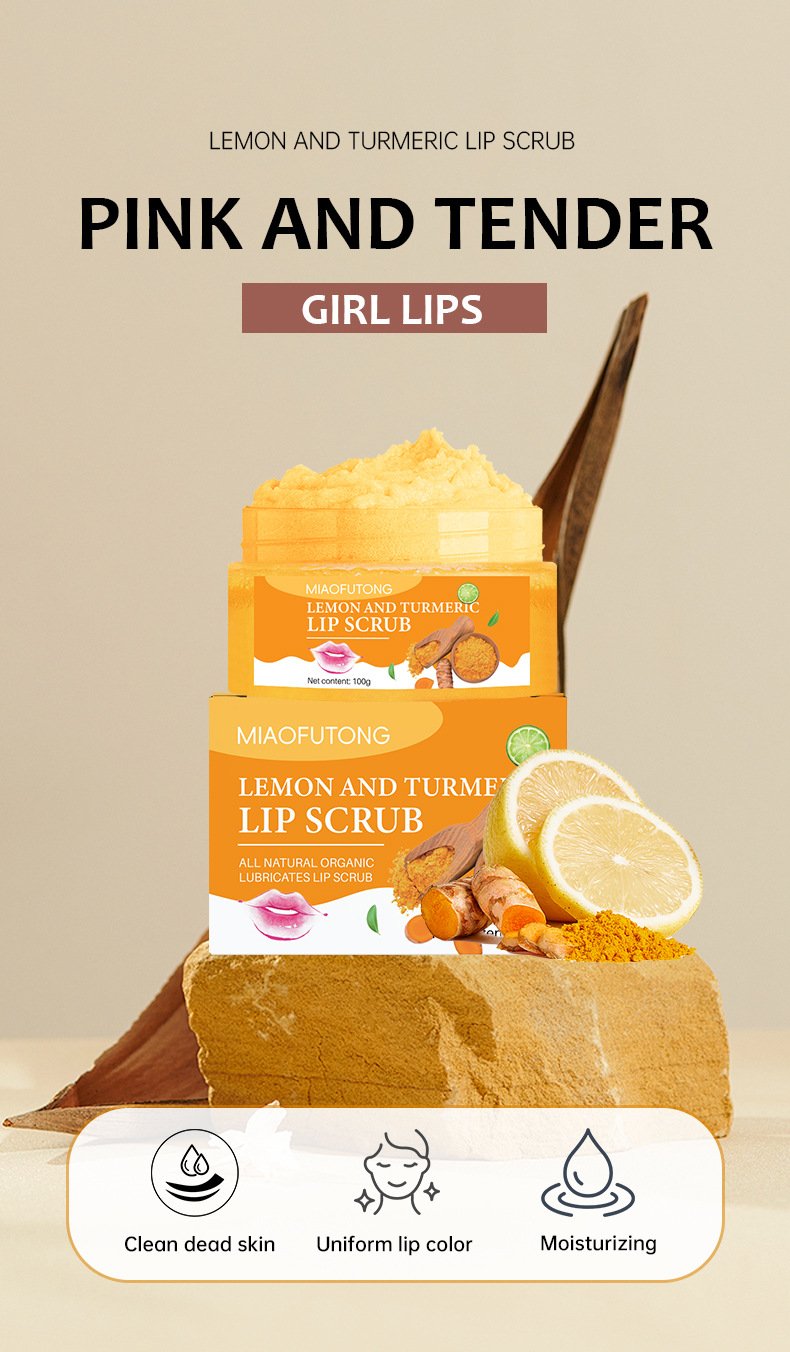 miaofutong lemon & turmeric lip scrub (100g) miaofutong lemon & turmeric lip scrub (100g)