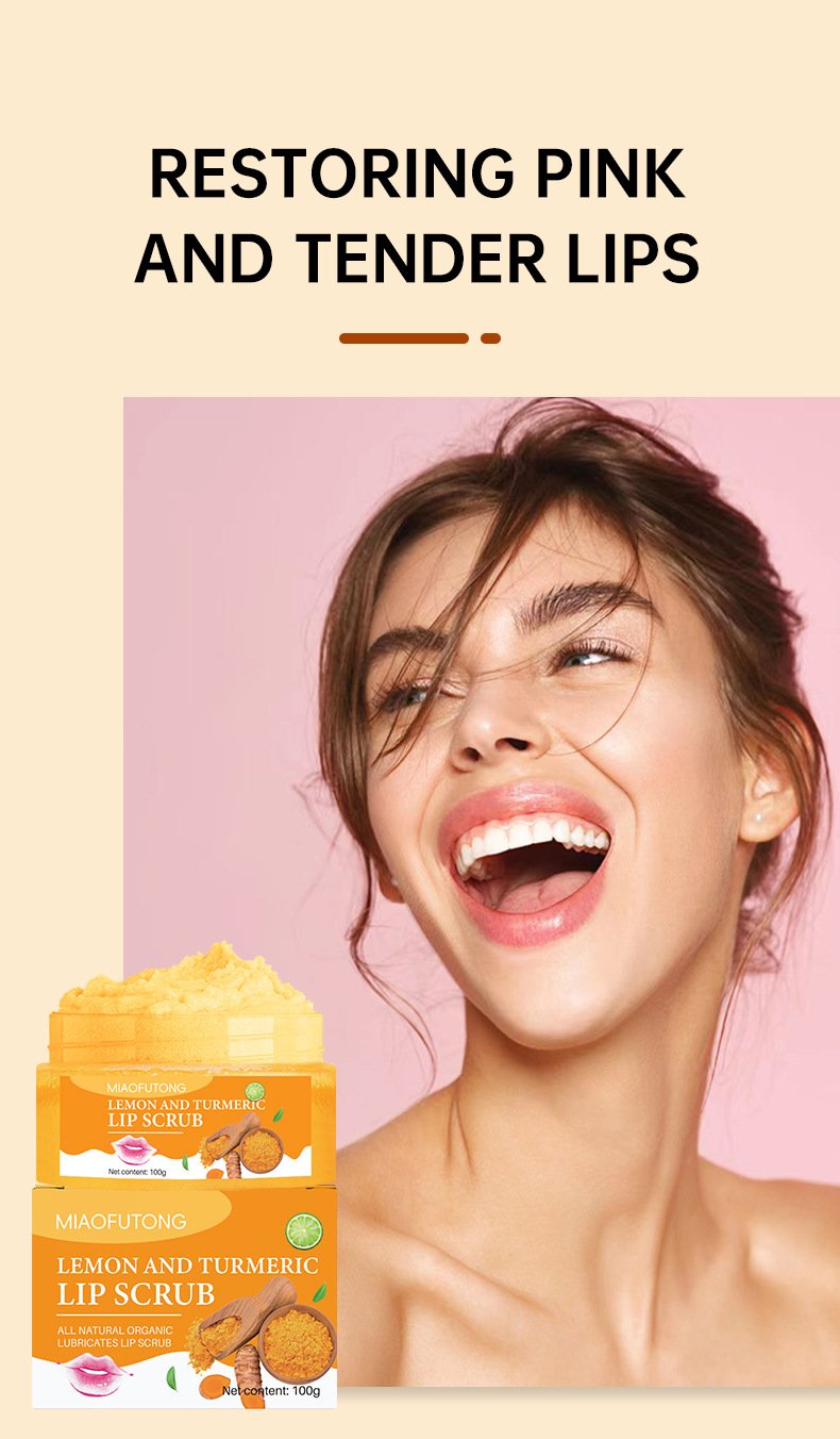 miaofutong lemon & turmeric lip scrub (100g) miaofutong lemon & turmeric lip scrub (100g)