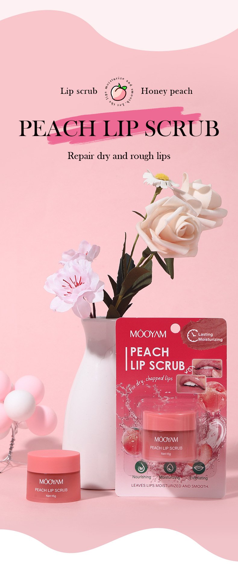 mooyam peach lip scrub – soft, sweet & smooth lips mooyam peach lip scrub – soft, sweet & smooth lips