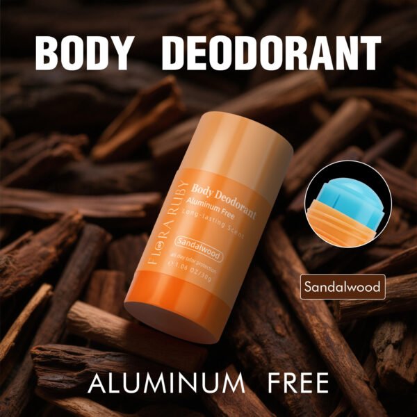 Flora Ruby Portable Aluminum-Free Deodorant Stick - Sandalwood