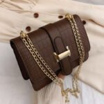 spring stone texture shoulder bag for women | embossed solid color crossbody square bag
