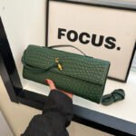 new woven evening bag | baguette style handbag crossbody & shoulder purse