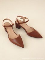 elegant women slingback low heel sandals