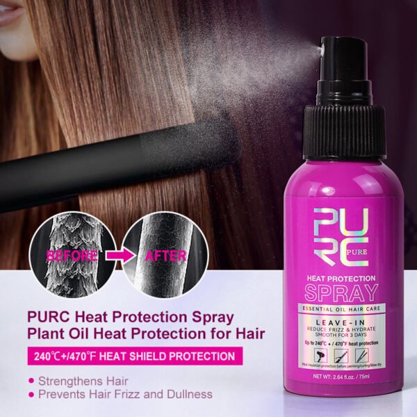PURC Heat Protection Hair Spray 75ml | Anti-Frizz & Moisturizing