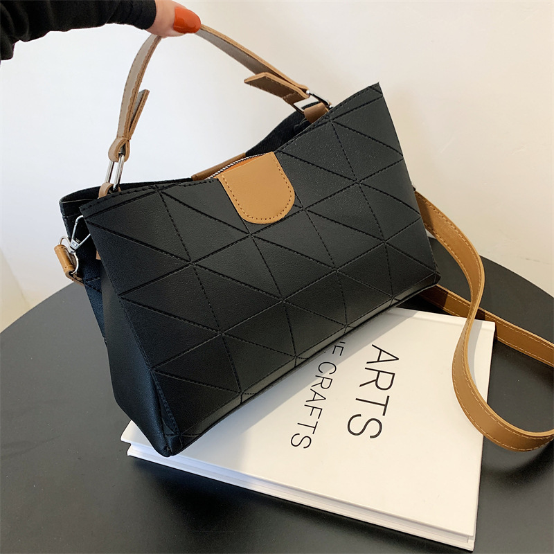 geometric quilted pu leather crossbody shoulder bag | korean style women's handbag geometric quilted pu leather crossbody shoulder bag | korean style women's handbag