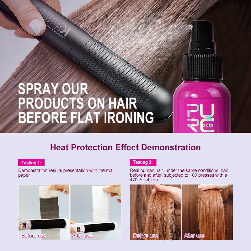 purc heat protection hair spray 75ml | anti frizz & moisturizing purc heat protection hair spray 75ml | anti frizz & moisturizing